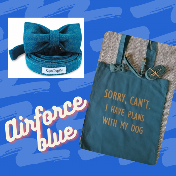 airforce blue bowtie matching tote bag