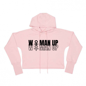 Cropped Hoodie Soft pink Woman Up
